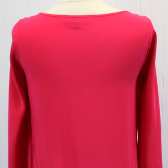 Donna Ricco Womens 6 Slit Sleeve Crepe Fuchsia Bright Pink Mini Shift Dress - Picture 5 of 10